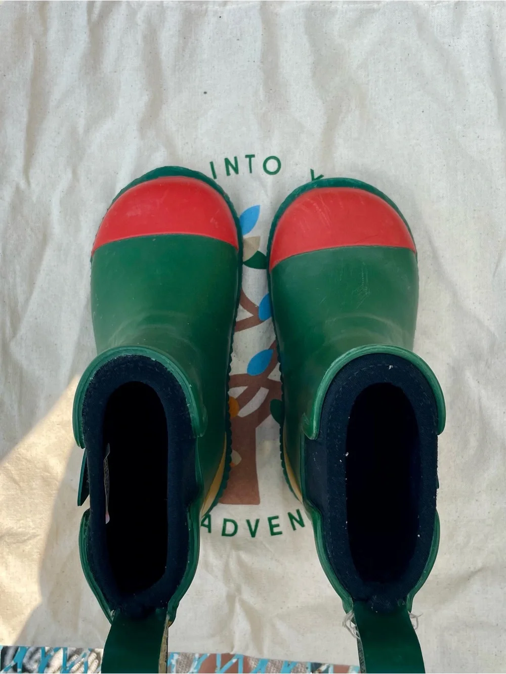 Colour Block Ankle Natural Rubber Rain Boots
